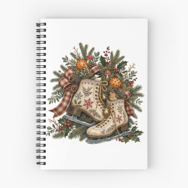 Item preview, Vintage Ice Skates - Nostalgic Christmas Birds designed and sold by JoyfullyOffbeat.