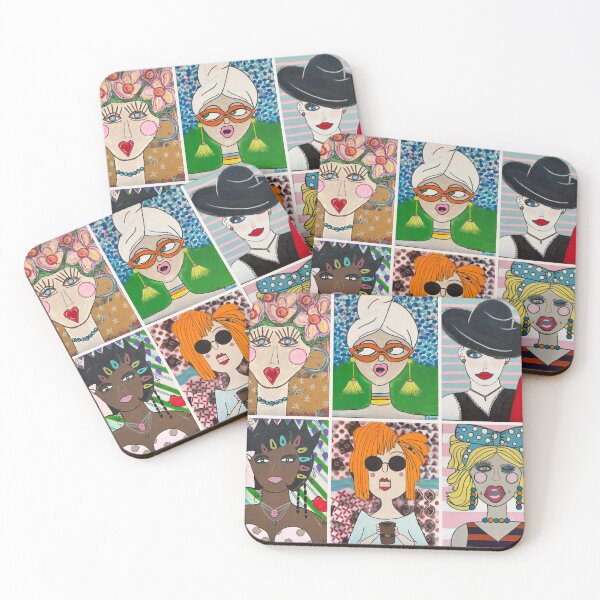 Item preview, The Sassy SIx whimsical Portrait Group designed and sold by Beth James Art.
