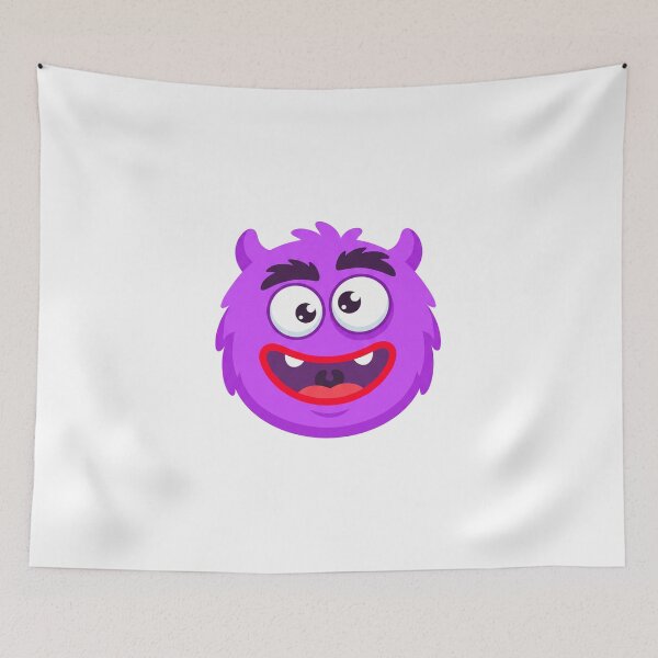 Item preview, Happy Purple Monster Face - Cute Funny Blob Mascot designed and sold by Pollock.
