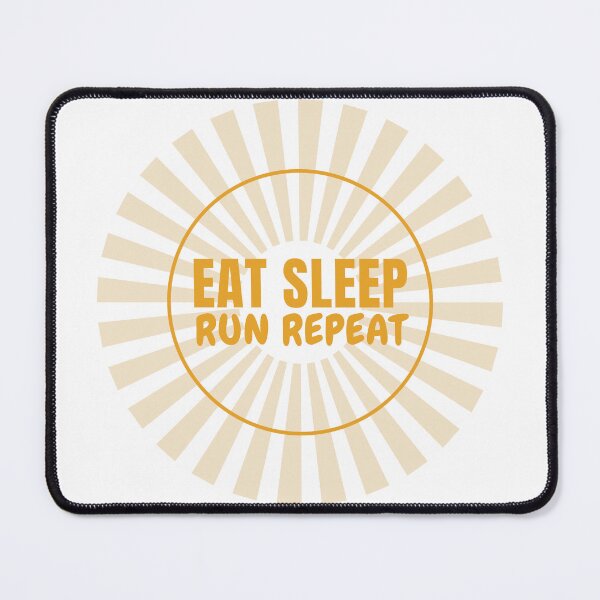 Item preview, Eat Sleep Run Repeat Running Shirt Retro Sunburst Tee designed and sold by Worn and Witty.