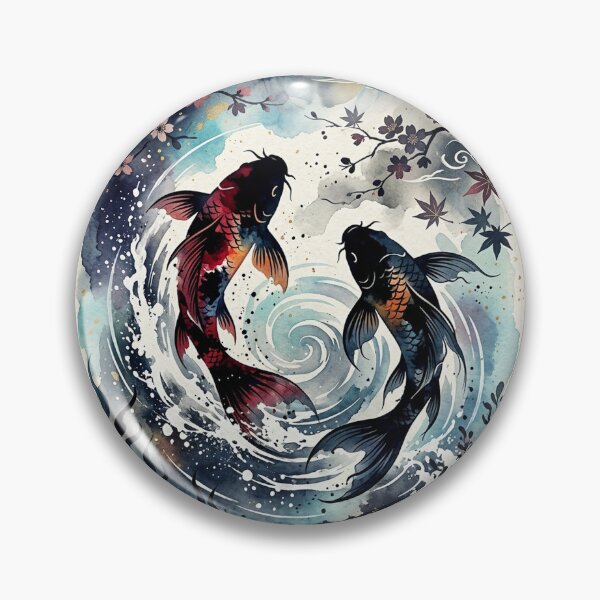 Item preview, Sacred Koi Fish Mystic Silhouette Japanese Watercolor Art designed and sold by iris-festival.