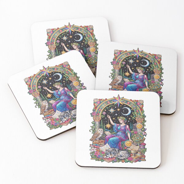 Item preview, Celestial Goddess Owl Books Mystical Moon designed and sold by TeeARTHY.