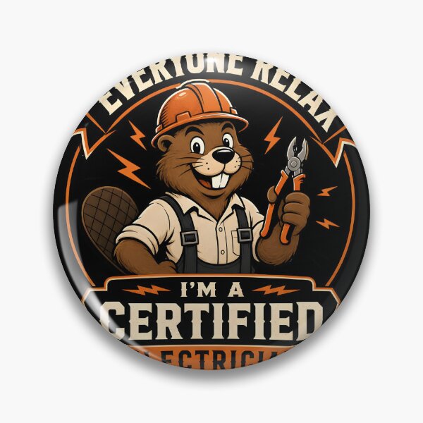 Item preview, Everyone Relax I'm A Certified Electrician Funny Beaver Electrical Humor designed and sold by LeSoniPapaPrint.
