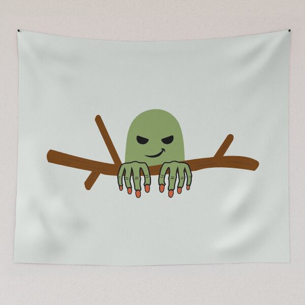 Item preview, Cute Creepy Green Monster Hiding On A Branch designed and sold by ANJ Creative Designs.