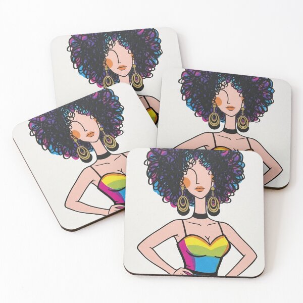 Item preview, Curly Hair Queen Rainbow Dress Illustration designed and sold by Abe Bourgi.