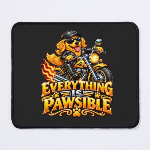 Item preview, Everything Is Pawsible – Funny Biker Dog Motorcycle Design designed and sold by Grandman Goods.