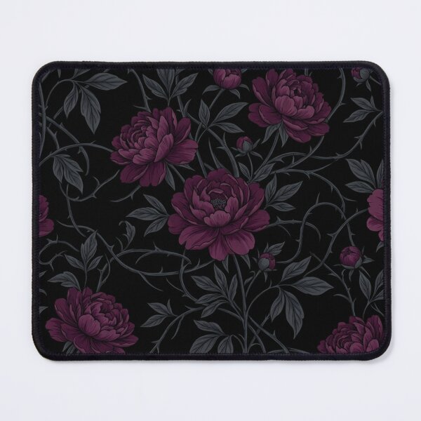 Item preview, Gothic Dark Plum Peonies Floral Pattern designed and sold by Owcomm.