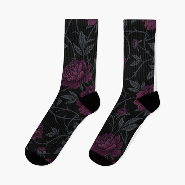 Item preview, Gothic Dark Plum Peonies Floral Pattern designed and sold by Owcomm.