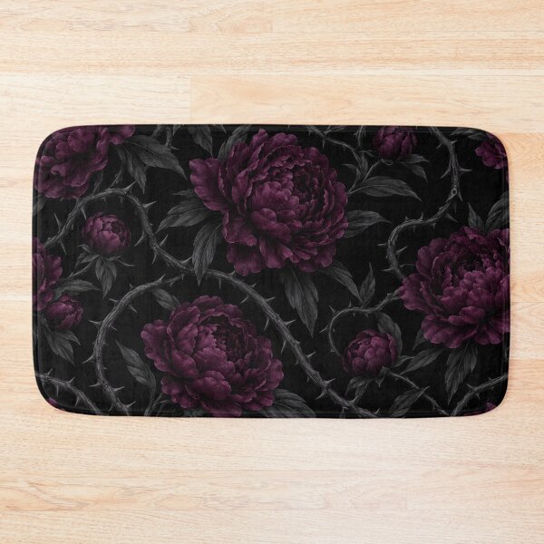 Item preview, Dark Floral Peonies with Thorny Vines Pattern designed and sold by Owcomm.