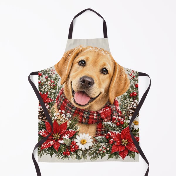 Item preview, Golden Labrador Retriever Dog in a Christmas Wreath- Christmas Gift for Golden Retriever Owner/Lover designed and sold by Nature's Palette.