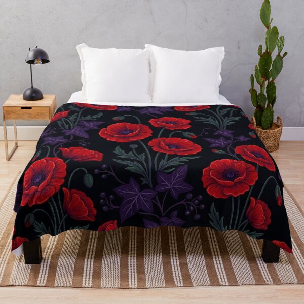 Item preview, Dark Floral Red Poppies Seamless Pattern designed and sold by Owcomm.