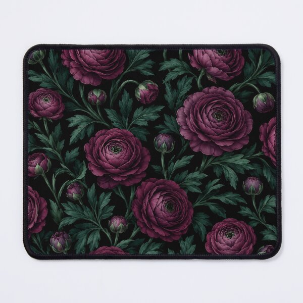 Item preview, Dark Floral Burgundy Peony Ranunculus Pattern designed and sold by Owcomm.