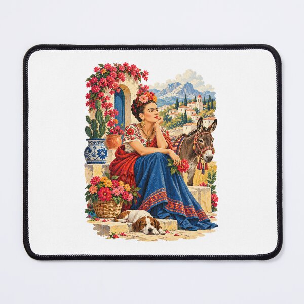 Item preview, Mexican Folk Art Woman Floral Village Frida kahlo designed and sold by TeeARTHY.