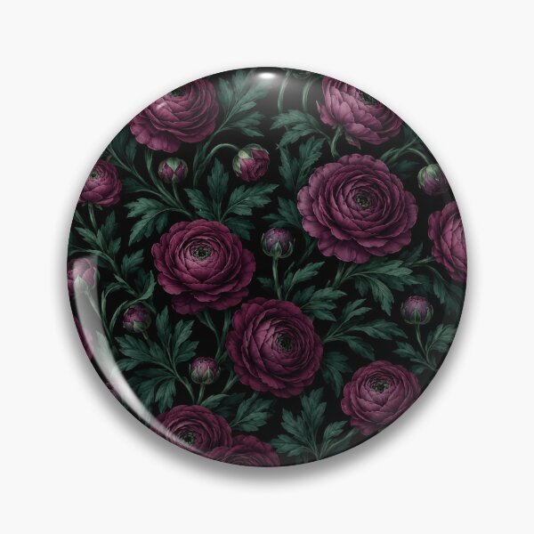 Item preview, Dark Plum Floral Ranunculus Garden Pattern designed and sold by Owcomm.