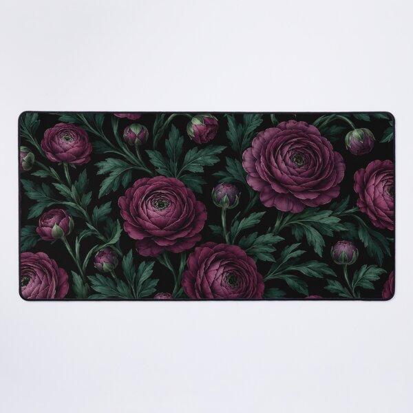 Item preview, Dark Plum Floral Ranunculus Garden Pattern designed and sold by Owcomm.