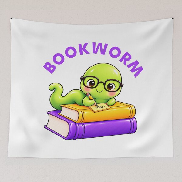 Item preview, Cute Bookworm Taking Notes on Books designed and sold by Haleema Rauf.