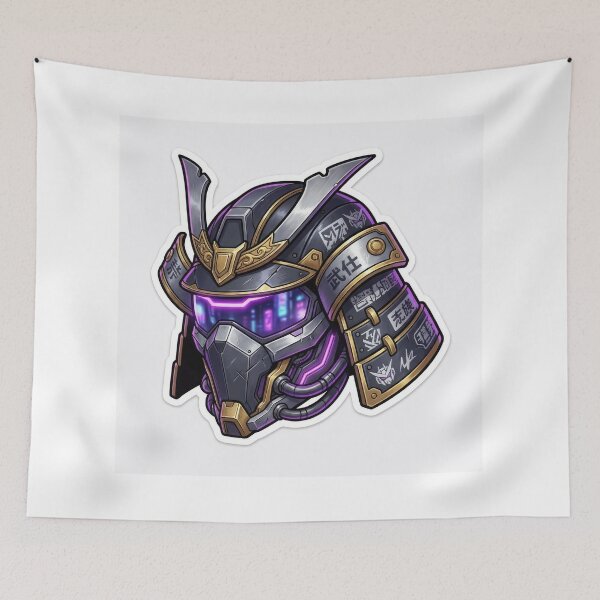 Item preview, Futuristic Cyberpunk Samurai Helmet Illustration designed and sold by Rahat3344.