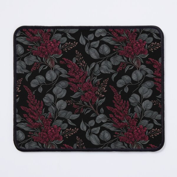 Item preview, Dark Gothic Burgundy Floral Leaves Pattern designed and sold by Owcomm.