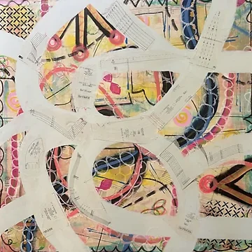 Artwork thumbnail, My Pattern Sewing Pattern Abstract Collage by Beth James Art