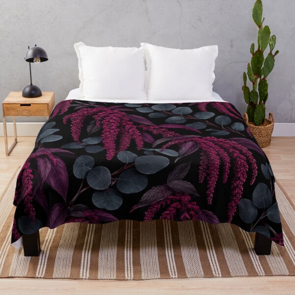 Item preview, Moody Burgundy Amaranth and Eucalyptus Botanical Pattern designed and sold by Owcomm.