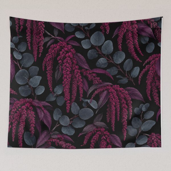 Item preview, Moody Burgundy Amaranth and Eucalyptus Botanical Pattern designed and sold by Owcomm.