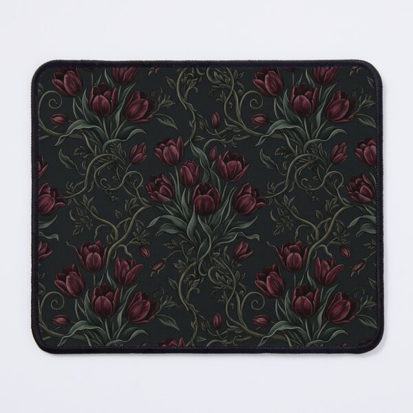 Item preview, Dark Gothic Burgundy Tulip Floral Pattern designed and sold by Owcomm.