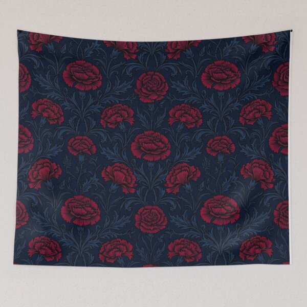 Item preview, Vintage Dark Red Carnation Floral Pattern designed and sold by Owcomm.