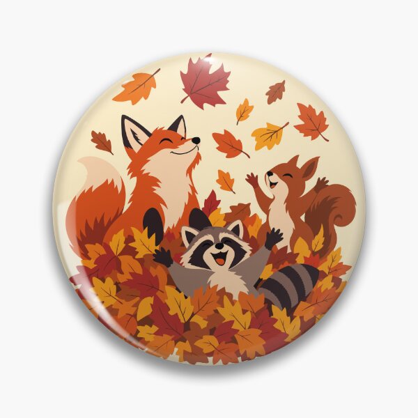 Item preview, Cute Fall Animals Playing Leaves designed and sold by karamram.