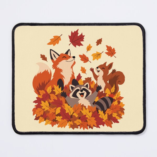 Item preview, Cute Fall Animals Playing Leaves designed and sold by karamram.