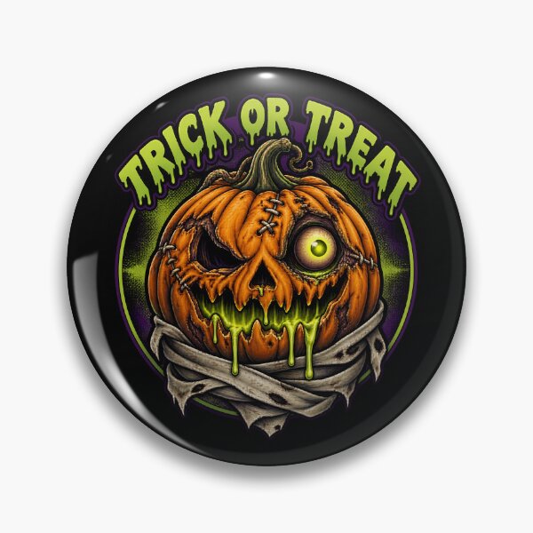 Item preview, Ghoul Pumpkin Halloween Emblem Art designed and sold by LuisWorks.