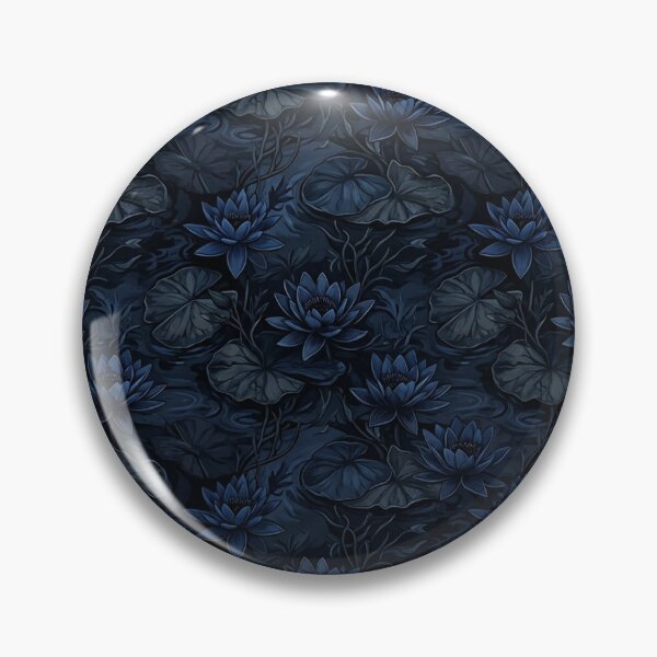 Item preview, Dark Blue Water Lilies Floral Pattern designed and sold by Owcomm.