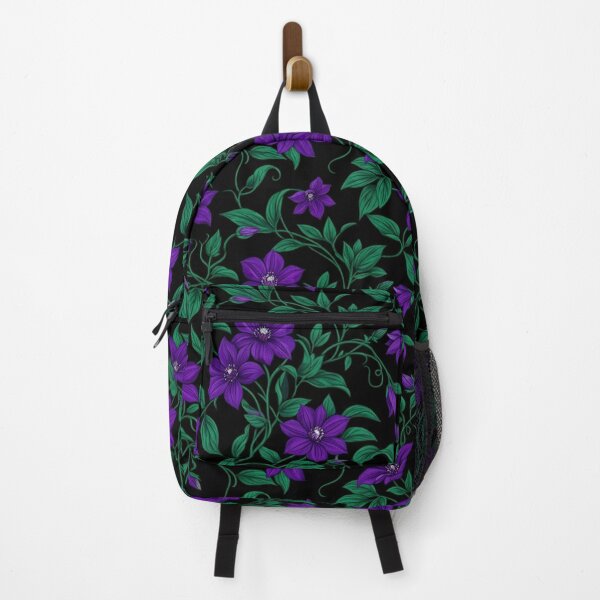 Item preview, Dark Purple Clematis Floral Vine Seamless Pattern designed and sold by Owcomm.