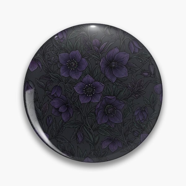 Item preview, Dark Gothic Purple Hellebore Floral Pattern designed and sold by Owcomm.