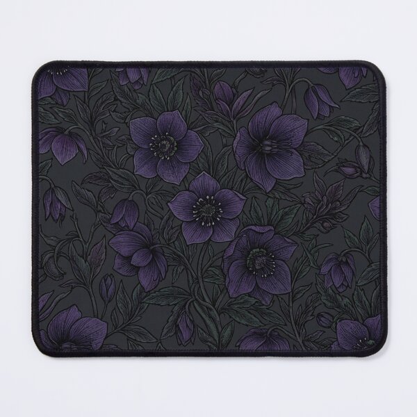 Item preview, Dark Gothic Purple Hellebore Floral Pattern designed and sold by Owcomm.