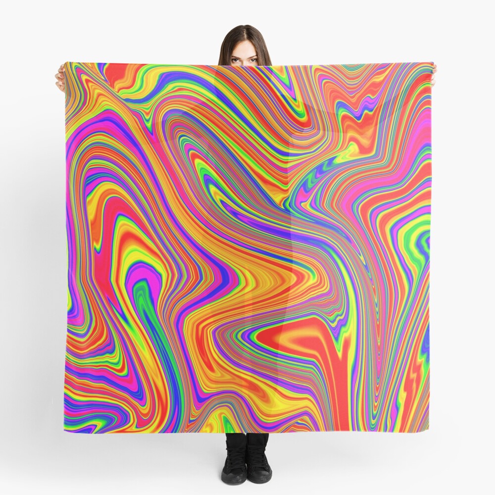 Groovy, Psychedelic Pattern (Rainbow, multicolored) Scarf