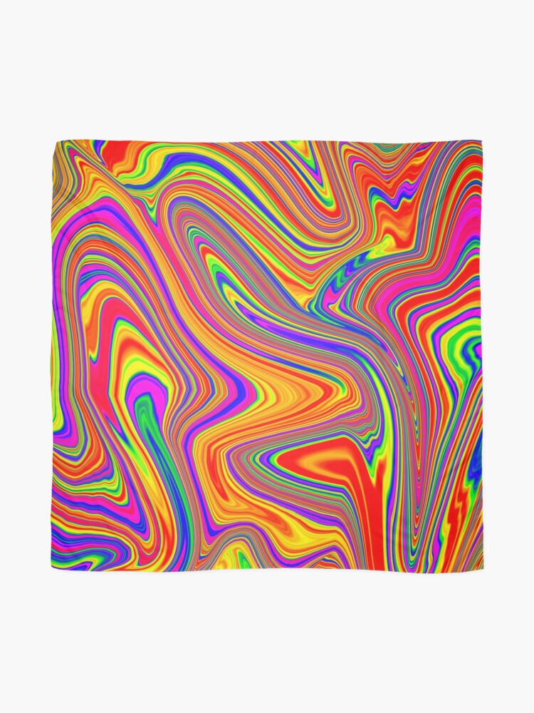 Alternate view of Groovy, Psychedelic Pattern (Rainbow, multicolored) Scarf