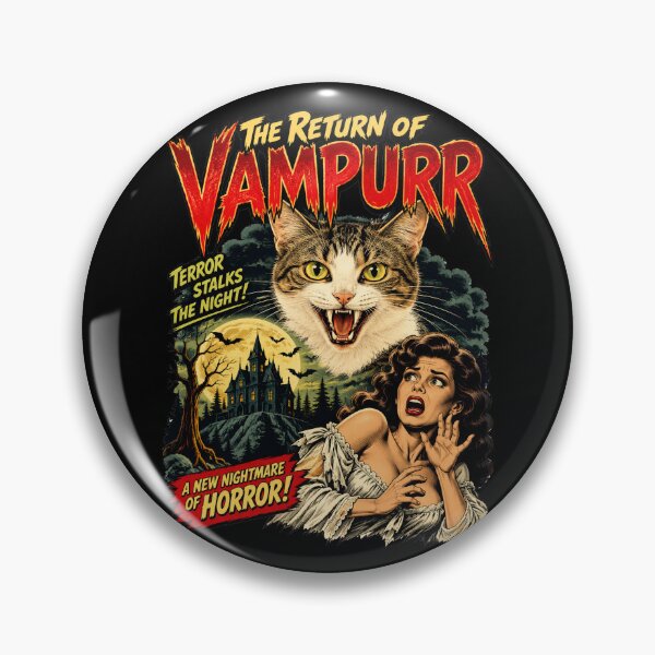 Item preview, Return Of Vampurr Retro Horror American Shorthair Cat designed and sold by TeeARTHY.