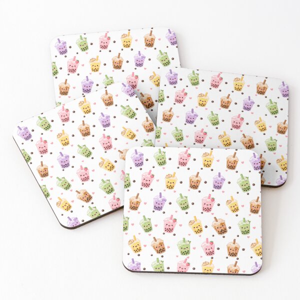 Item preview, Kawaii Bubble Tea Collection Cute Seamless Pattern Print designed and sold by Inkworksbyshery.