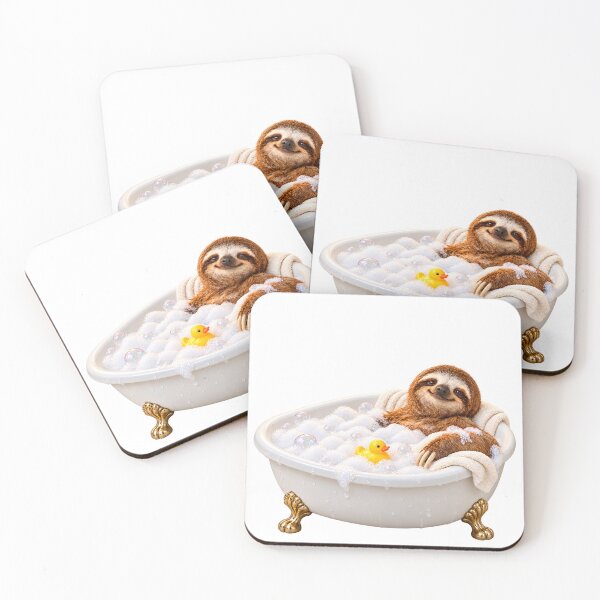 Item preview, Three Toed Sloth Bathtub Bliss designed and sold by Sillytoe.