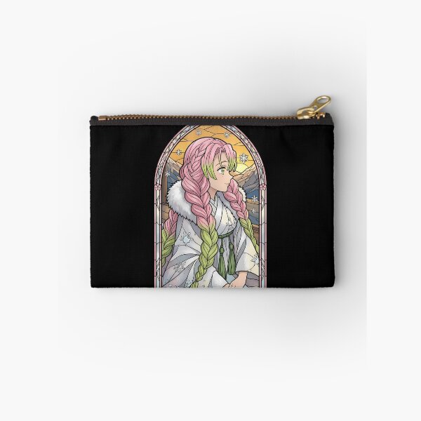 Item preview, Mitsuri Kanroji Demon Slayer Winter Shrine Stained Glass Portrait designed and sold by mildaclairmo.
