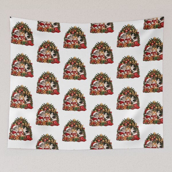 Item preview, Christmas Cat Tree – Cute Festive Kittens designed and sold by printmala.