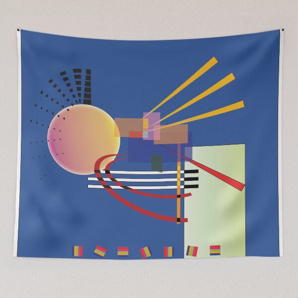 Item preview, Kandinskyesque abstract on blue designed and sold by Rozpiscopo.