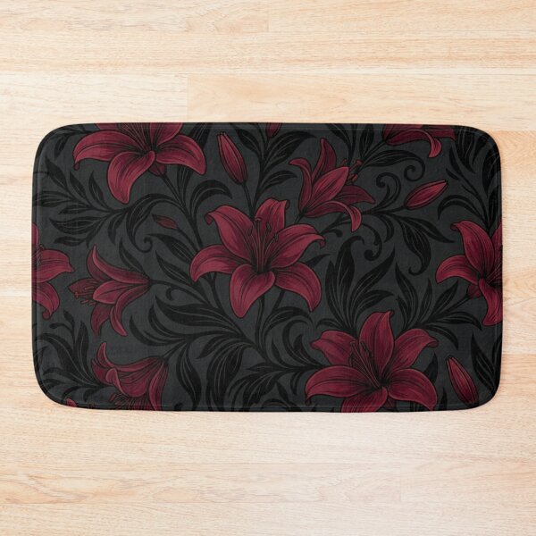 Item preview, Dark Red Lily Floral Seamless Pattern designed and sold by Owcomm.