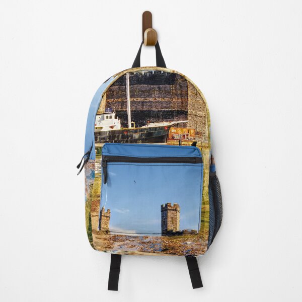Item preview, Caernarfon Castle reflected in the tranquil waters of its harbour, with a historic vessel moored beneath the imposing medieval fortress. designed and sold by Kevin Hellon.
