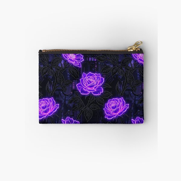 Item preview, Glowing Purple Neon Roses Floral Pattern designed and sold by Owcomm.