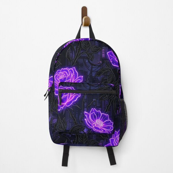 Item preview, Glowing Purple Neon Roses Floral Pattern designed and sold by Owcomm.