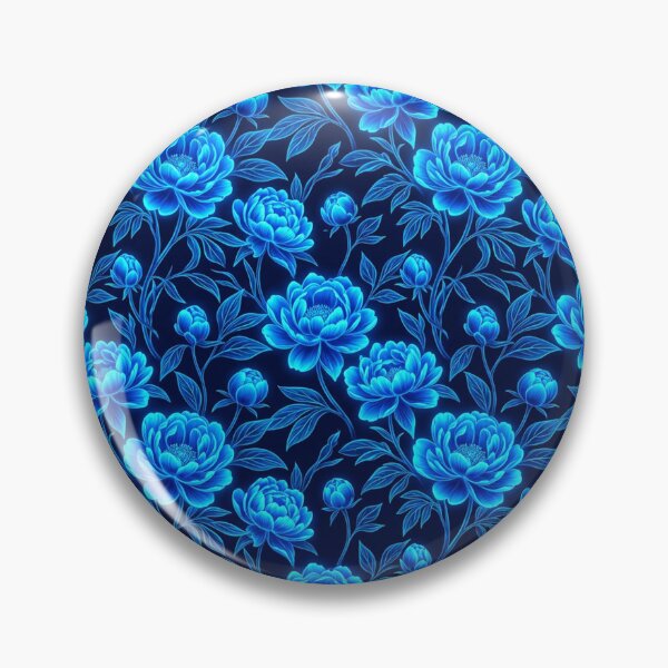 Item preview, Luminous Blue Peony Floral Pattern designed and sold by Owcomm.