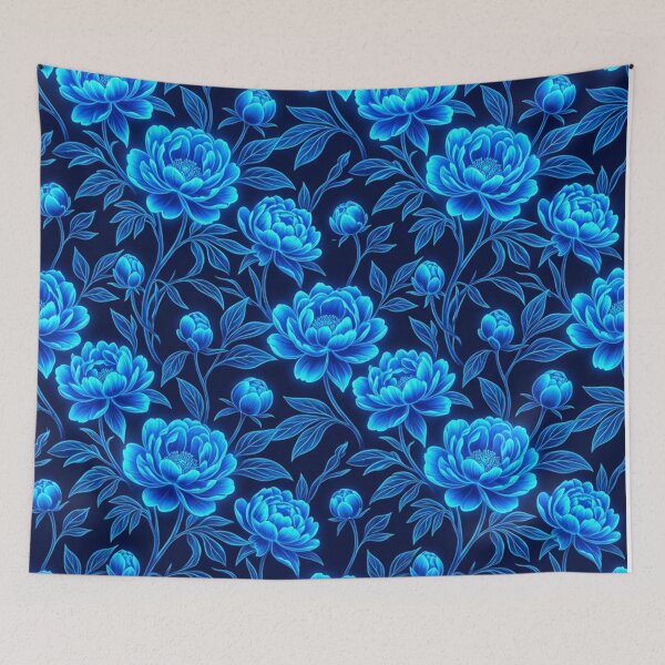 Item preview, Luminous Blue Peony Floral Pattern designed and sold by Owcomm.