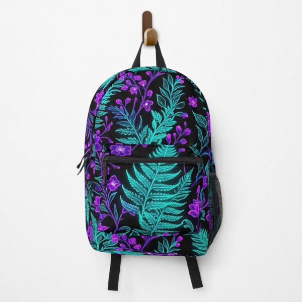 Item preview, Luminous Neon Ferns and Purple Floral Pattern designed and sold by Owcomm.
