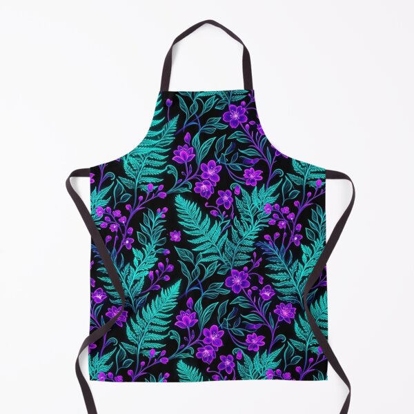 Item preview, Luminous Neon Ferns and Purple Floral Pattern designed and sold by Owcomm.